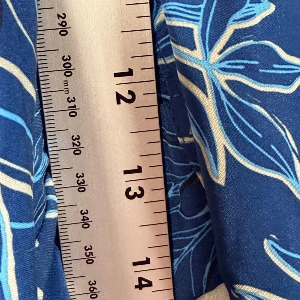 Laguna Swim Trunks Mens Large Blue Floral Lined Elastic Waist Shorts